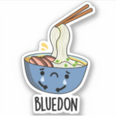 Blue-don Funny Udon Pun  シール (正面)