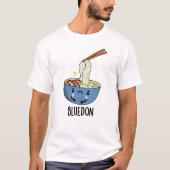 Blue-don Funny Udon Pun  Tシャツ (正面)