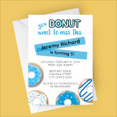 Blue Donut Birthday Invitation 招待状