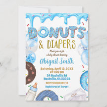 Blue Donuts and Diapers baby shower 