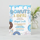 Blue Donuts and Diapers baby shower  招待状 (スタンド正面)