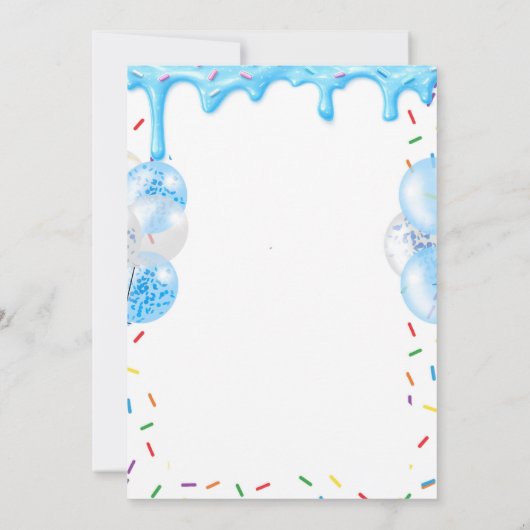 Blue Donuts and Diapers baby shower  招待状 (裏面)