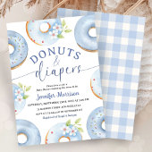 Blue Donuts And Diapers Boy Baby Shower Invitation 招待状
