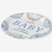 Blue Donuts Baby Shower Brunch  ペーパープレート (アングル)