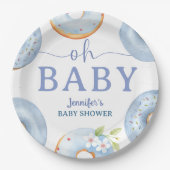 Blue Donuts Baby Shower Brunch  ペーパープレート (正面)