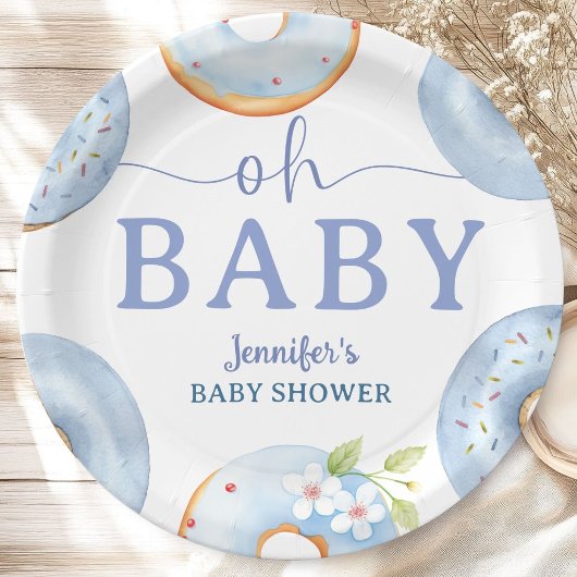 Blue Donuts Baby Shower Brunch  ペーパープレート