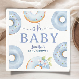 Blue Donuts Baby Shower Brunch Paper Napkin スタンダードカクテルナプキン