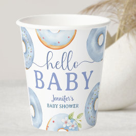 Blue Donuts Baby Shower Hello Baby Brunch   紙コップ