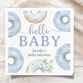 Blue Donuts Baby Shower Hello Baby Paper Napkin スタンダードカクテルナプキン