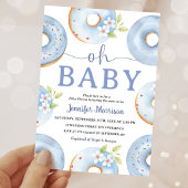 Blue Donuts Baby Shower Invitation 招待状