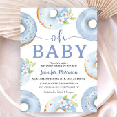 Blue Donuts Baby Shower Invitation 招待状