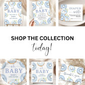 Blue Donuts Baby Shower Invitation 招待状
