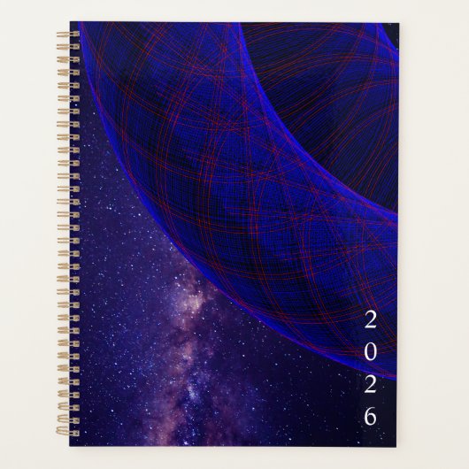 Blue Donuts In Outer Space Geometric Planner プランナー手帳 (正面)