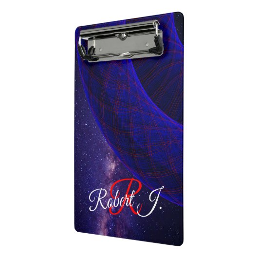 Blue Donuts In Outer Space Mini Clipboard ミニクリップボード (アングル2)
