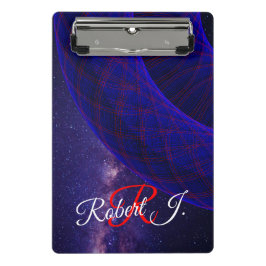 Blue Donuts In Outer Space Mini Clipboard ミニクリップボード