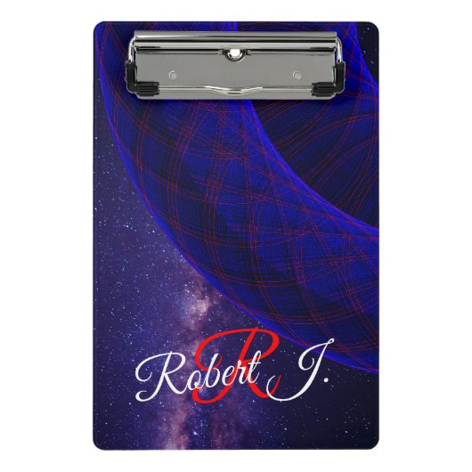 Blue Donuts In Outer Space Mini Clipboard ミニクリップボード (正面)