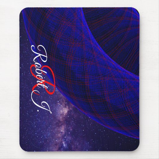 Blue Donuts In Outer Space Mouse Pad マウスパッド (正面)