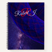 Blue Donuts In Outer Space Spiral Notebook ノートブック (正面)