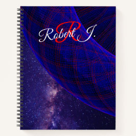 Blue Donuts In Outer Space Spiral Notebook ノートブック