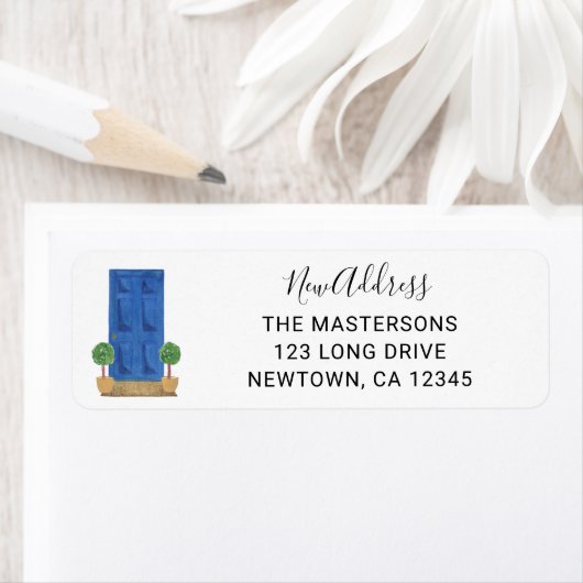 Blue Door Return Address ラベル (インサイチュ)