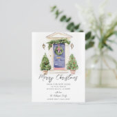 Blue Door Rustic Christmas New Home Card 案内ポストカード (スタンド正面)