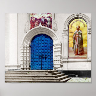 Blue Doors - 1911 Vintage Color Photo Poster ポスター