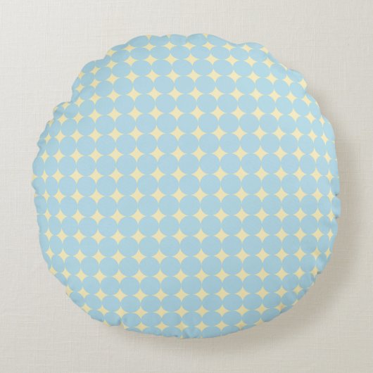 Blue Dot Geometric Nursery Throw Pillow - Round ラウンドクッション (正面)