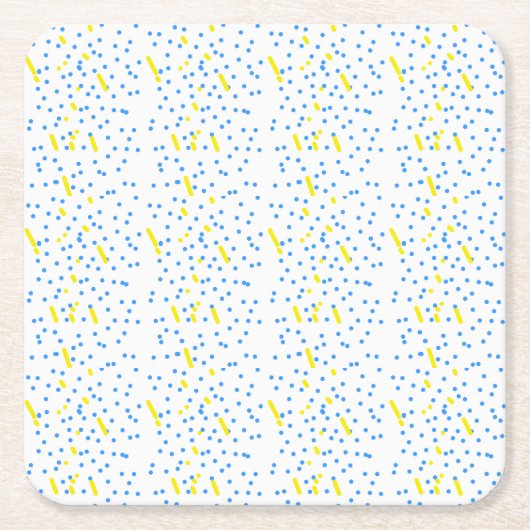 Blue Dots Meteor Shower  スクエアペーパーコースター (正面)