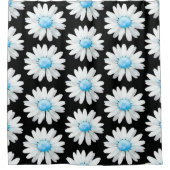 Blue Dotted Daisy's シャワーカーテン (正面)