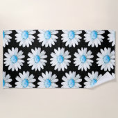 Blue Dotted Daisy's ビーチタオル (正面)