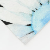 Blue Dotted Daisy's フリースブランケット (角)