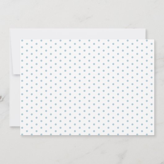 Blue dotted Photo Birth Announcement Card 案内状 (裏面)