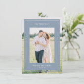 Blue Double-Sided PhotoのWebサイ結婚ト 招待状 (スタンド正面)