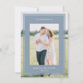 Blue Double-Sided PhotoのWebサイ結婚ト 招待状 (正面)