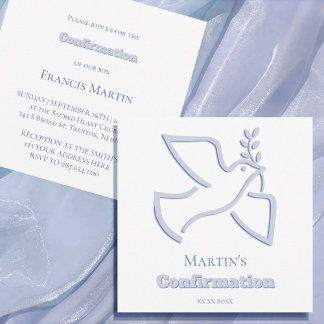 blue dove Confirmation | small size 招待状