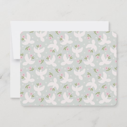 Blue Dove Nursery Note Card 招待状 (裏面)