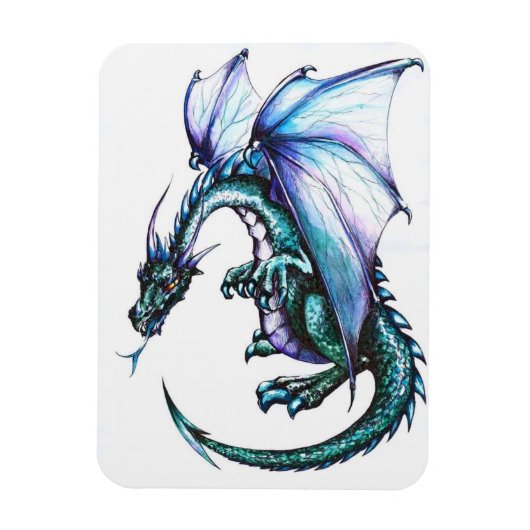 Blue Dragon 3"x4"フォトマグネット マグネット (縦)
