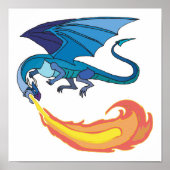blue dragon breathing fire ポスター (正面)