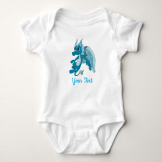 Blue Dragon Cartoon Baby Bodysuit ベビーボディスーツ
