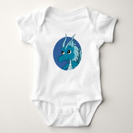 Blue dragon cartoon baby bodysuit ベビーボディスーツ (正面)