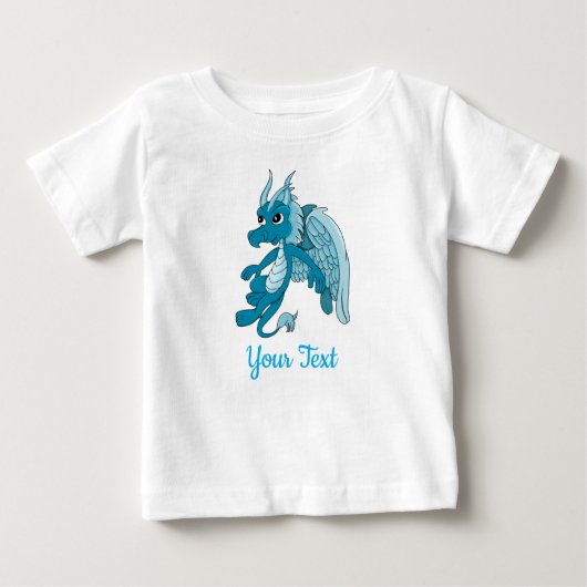 Blue Dragon Cartoon Baby T-Shirt ベビーTシャツ (正面)