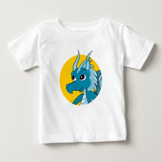 Blue dragon cartoon baby T-Shirt ベビーTシャツ (正面)