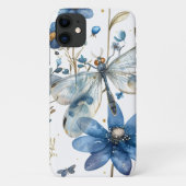 Blue Dragonfly and Flowers iPhone Case-Mate iPhoneケース (裏面)