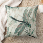 Blue Dragonfly - Fun Insect Pattern クッション (ブランケット)