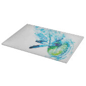 Blue Dragonfly Landing canvas print| lovely canvas カッティングボード (角)