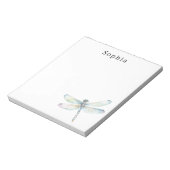 Blue Dragonfly Personalized Name ノートパッド (回転)