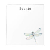 Blue Dragonfly Personalized Name ノートパッド (正面)