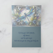 Blue Dragonfly Watercolor Botanical カード (内部)