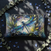 Blue Dragonfly Watercolor Botanical ランバークッション