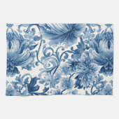 Blue Dreams | Floral Watercolor Chinoiserie キッチンタオル (横)